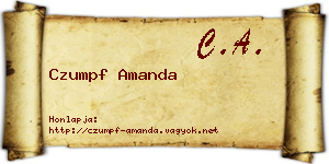 Czumpf Amanda névjegykártya
